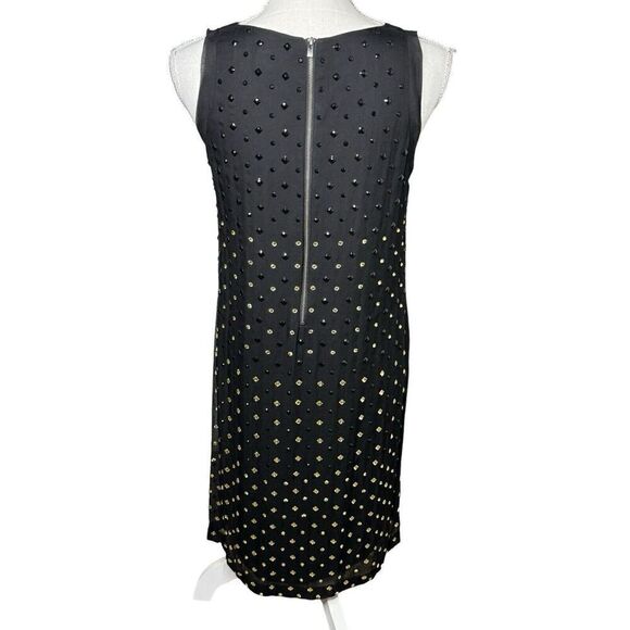 Diane von Furstenberg Ella Silk Mini Dress Size 6 Faceted Crystals Chiffon Black - Picture 6 of 11